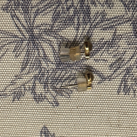 CYRIL STUDIO “AURORA STUDS” 14K YELLOW GOLD with MOONSTONE and DIAMOND - Picture 6 of 9